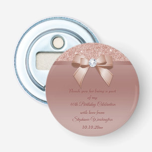 Décapsuleur Sparkles & Glamor, Rose Gold Birthday Favoriser