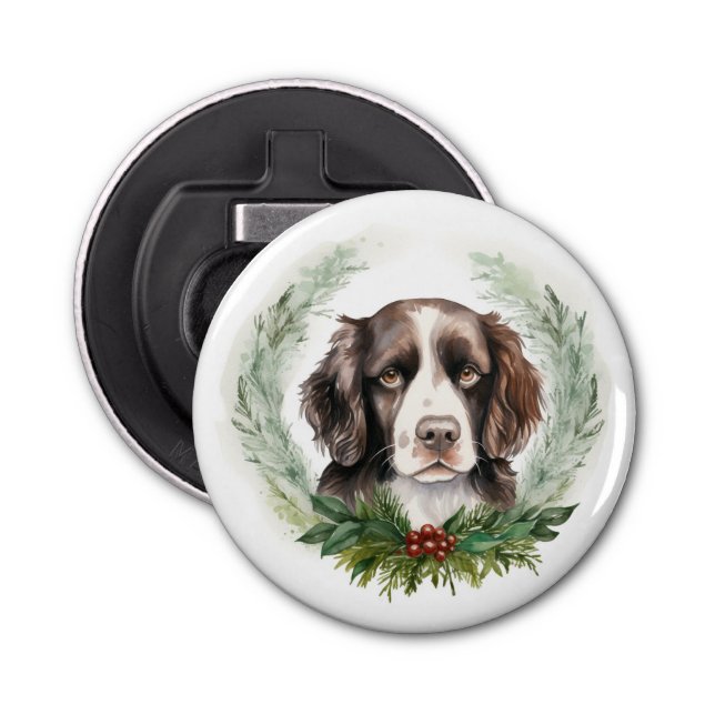 Décapsuleur Springer spaniel Noël Wreath Festive Pup (Devant)