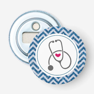 Décapsuleur Stethoscope de soins infirmiers gris simple sur Bl