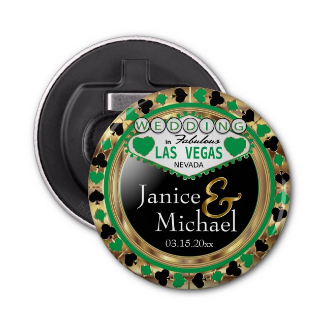 Décapsuleur Style mariage Las Vegas - Vert (Devant)