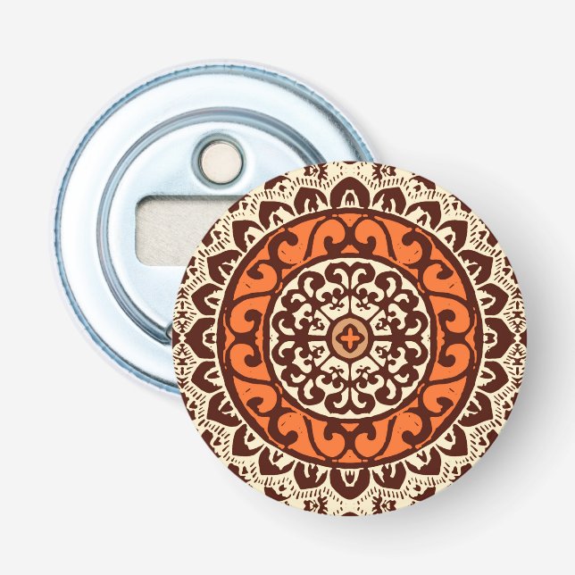 Décapsuleur Sun Sud-Ouest Mandala Batik, rouille et Brown (Devant)