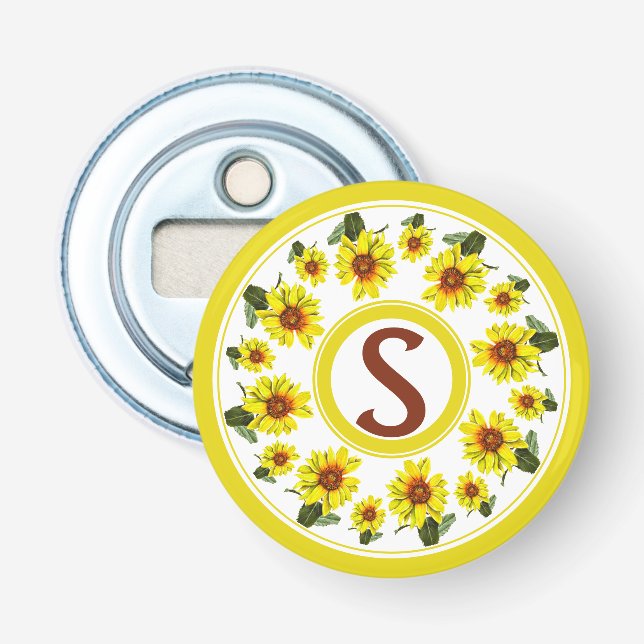 Décapsuleur Sunflower Button Bottle Opener (Devant)