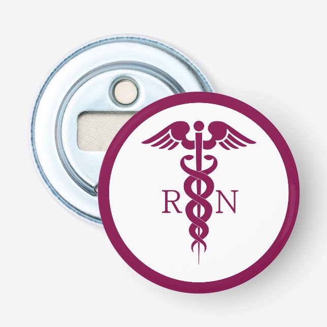Décapsuleur Symbole Médicale simple Red Caduceus Nurse (Devant)