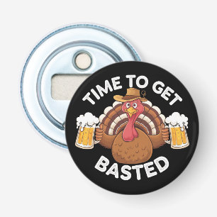Décapsuleur Temps To Get Basted Funny Beer Thanksgiving Turkey