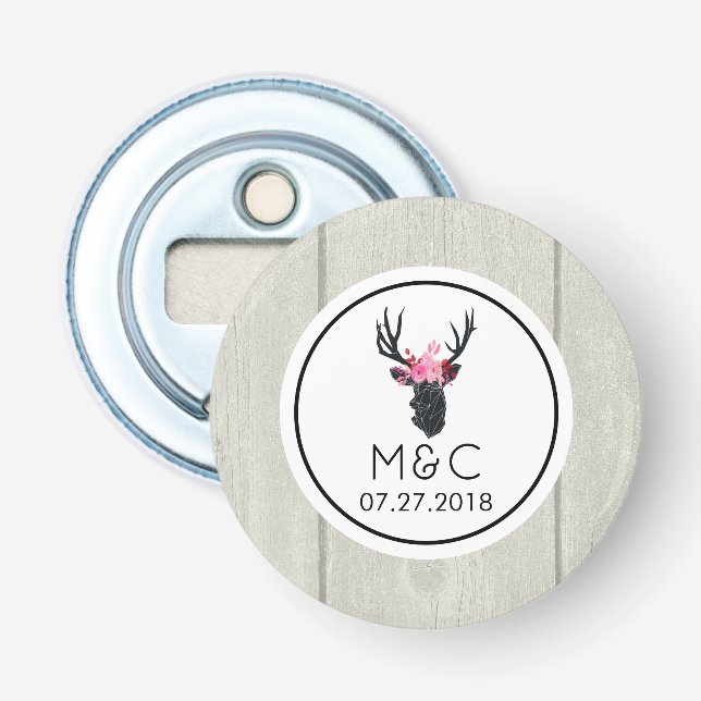 Décapsuleur Tête de cerf géométrique avec couronne florale sur (Devant)