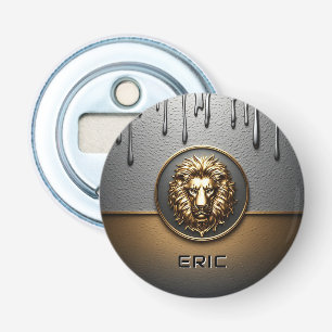 Décapsuleur Tête de Lion Doré avec Métal qui Coule 🦁