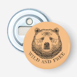 Décapsuleur Tête D'Ours, Sauvage Et Libre, Illustration Dessin