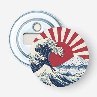 Décapsuleur The Great Wave off Kanagawa & rising sun flag