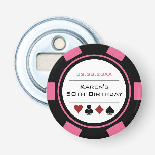 Décapsuleur Thème de casino de jeton de poker d'anniversaire R