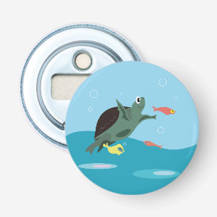 Décapsuleur Tortue de mer mignonne sous l'art marin