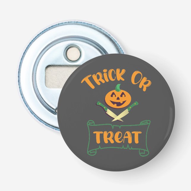 Décapsuleur Tracer ou traiter les os croisés Halloween visage  (Devant)