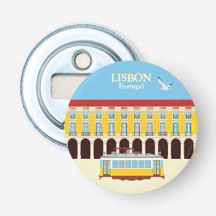 Décapsuleur Tramway jaune de Lisbonne style vintage