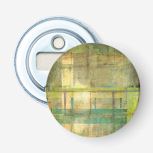 Décapsuleur Turquoise dorée et peinture abstraite de vert