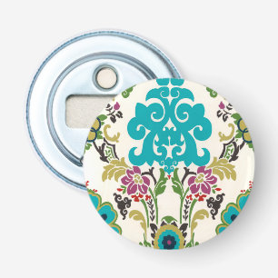 Décapsuleur Turquoise florale de prune de motifs de damassé