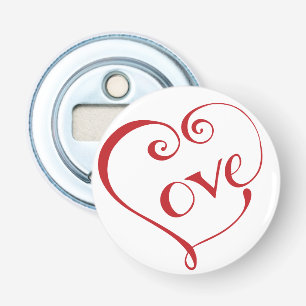 Décapsuleur Un coeur fait d'amour en rouge