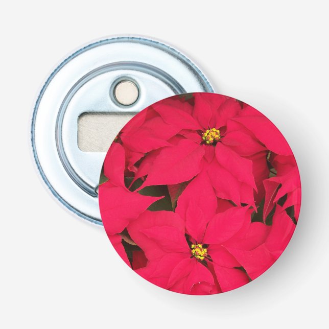 Décapsuleur Un tas de Poinsettias de Noël aux couleurs vives (Devant)