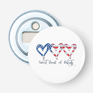 Décapsuleur USA Drapeau Patriotique Coeurs 4 juillet Sweet Lan