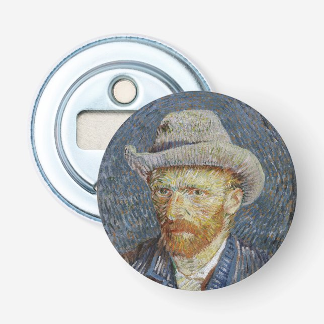 Décapsuleur Van Gogh Autoportrait Gris Sens Casquette Peinture (Devant)