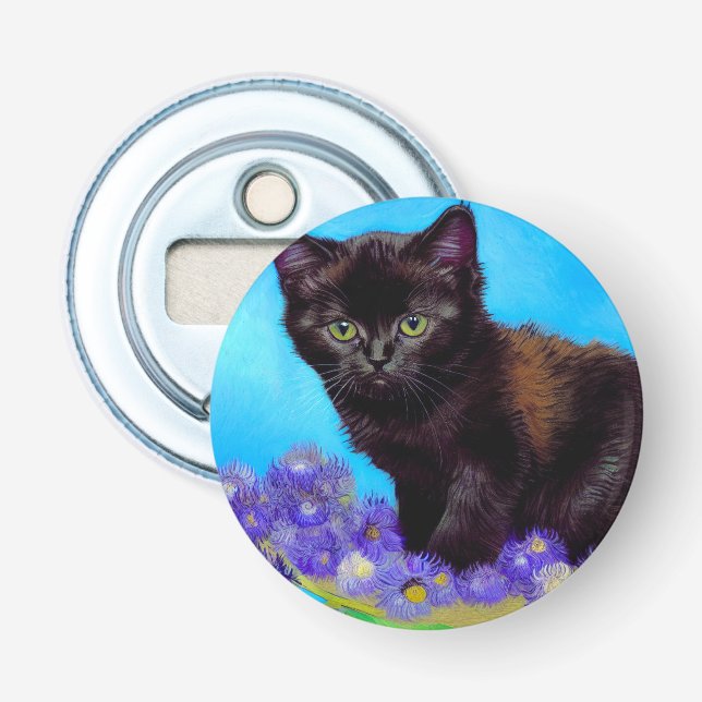 Décapsuleur Van Gogh Chat et fleurs (Devant)