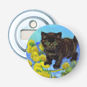 Décapsuleur Van Gogh Style Chat avec tournesol