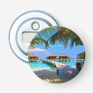 Décapsuleur Veligandu, scène tropicale aux Maldives