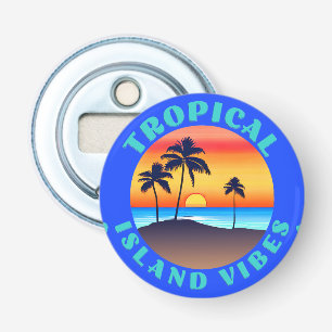 Décapsuleur Vibes d'île tropicale, coucher de soleil avec des