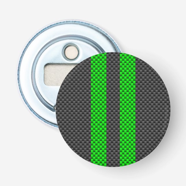 Décapsuleur Vibrant Vert Carbone Fiber Style Racing Stripes (Devant)