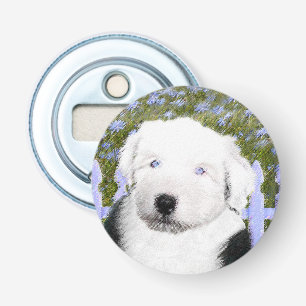 Décapsuleur Vieux anglais Sheepdog Puppy Peinture - Chien Art
