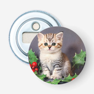 Décapsuleur Vintage Christmas Kitten et Holly