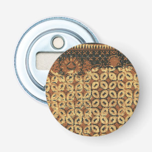 Décapsuleur Vintage Motif Kawung de Batik Indonésien Rustique