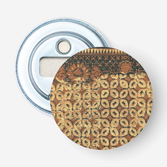 Décapsuleur Vintage Motif Kawung de Batik Indonésien Rustique (Devant)