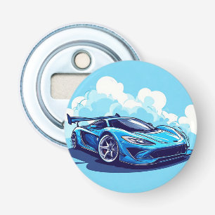 Décapsuleur Voiture de sport bleue sous un ciel clair