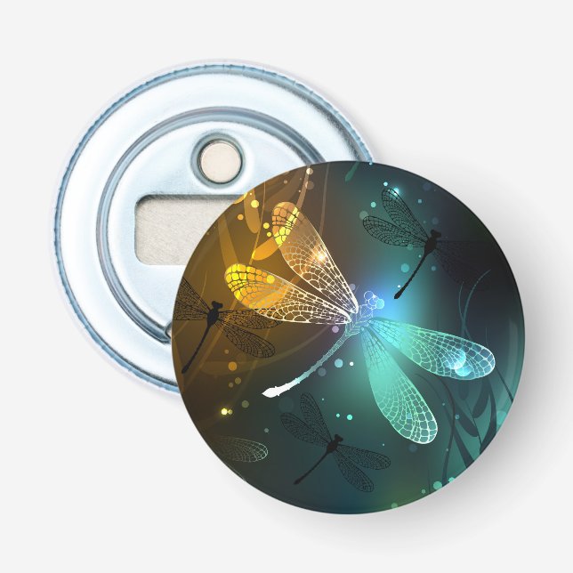 Décapsuleur Vol de libellule verte lumineuse (Devant)