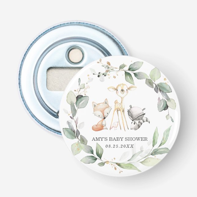 Décapsuleur Whimsical Woodland Animaux Fête de verdure Favoris (Devant)