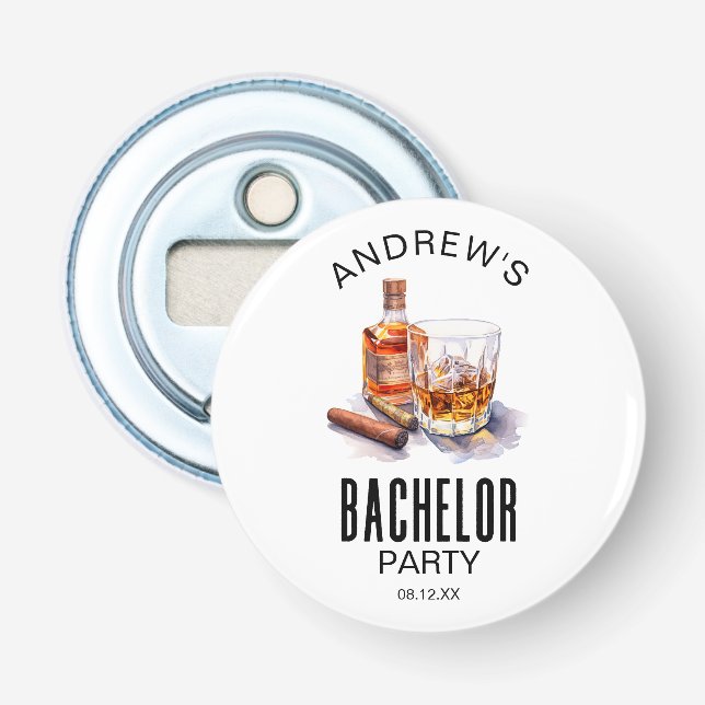 Décapsuleur Whiskey et Cigar Modern Bachelor Party (Devant)