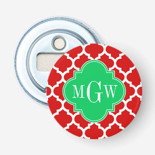 Décapsuleur Xmas Rouge Blanc Marocain #5 Emerald Nom Monogramm