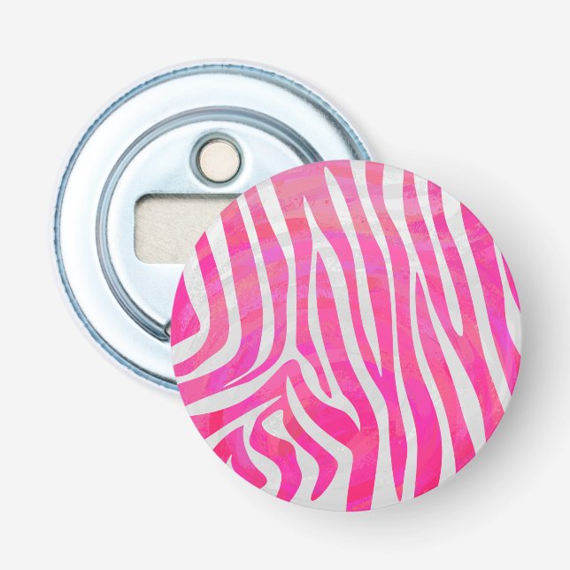 Décapsuleur Zebra Hot Pink et White Print (Devant)