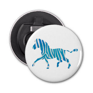 Décapsuleur Zebra Silhouette Bleu et Blanc