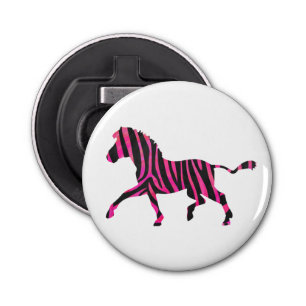 Décapsuleur Zebra Silhouette noir et rose chaud