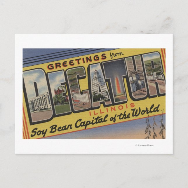 Decatur, Illinois (Sojabohnen-Hauptstadt) Postkarte (Vorderseite)