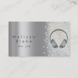 Dece Jay silberfarbener Glitzer Visitenkarte
