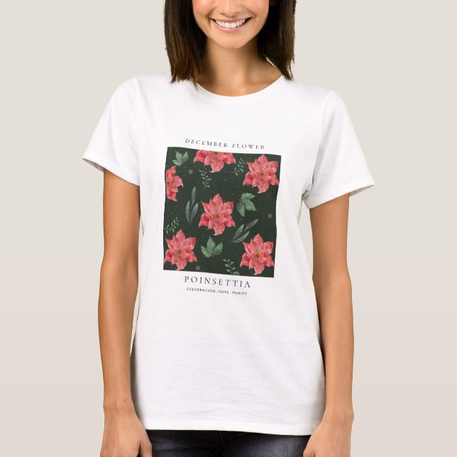 December Birth Month Flower T-Shirt (Vorderseite)