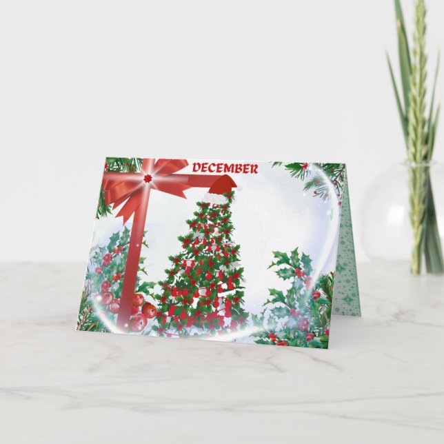 December Christmas Greeting Card Karte (Vorderseite)