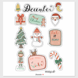 December Sticker Sheet - Snowman & Christmas Joy