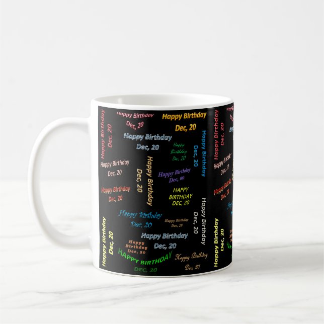 Décembre, 20 Anniversaire Mug (Gauche)