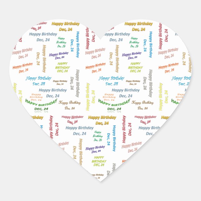 Décembre, 24 Anniversaire Sticker (Devant)