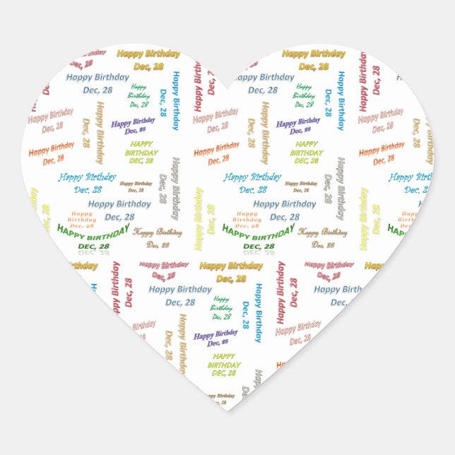 Décembre, 28 Anniversaire Sticker (Devant)