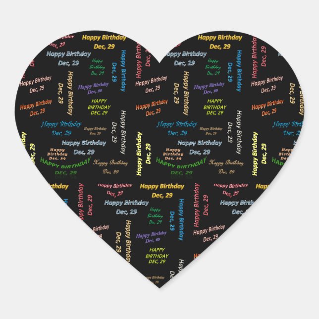 Décembre, 29 Anniversaire Sticker (Devant)