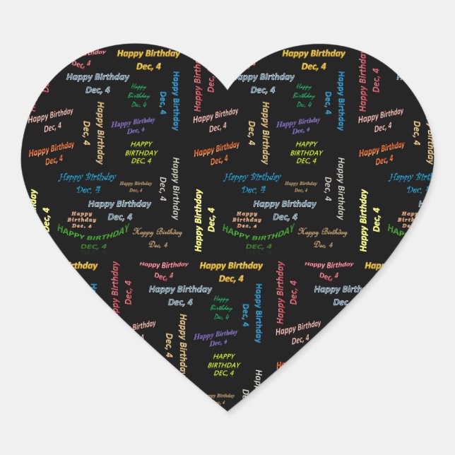 Décembre 4 Anniversaire Sticker (Devant)