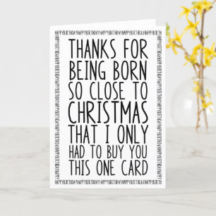 Décembre Anniversaire Noël Carte drôle